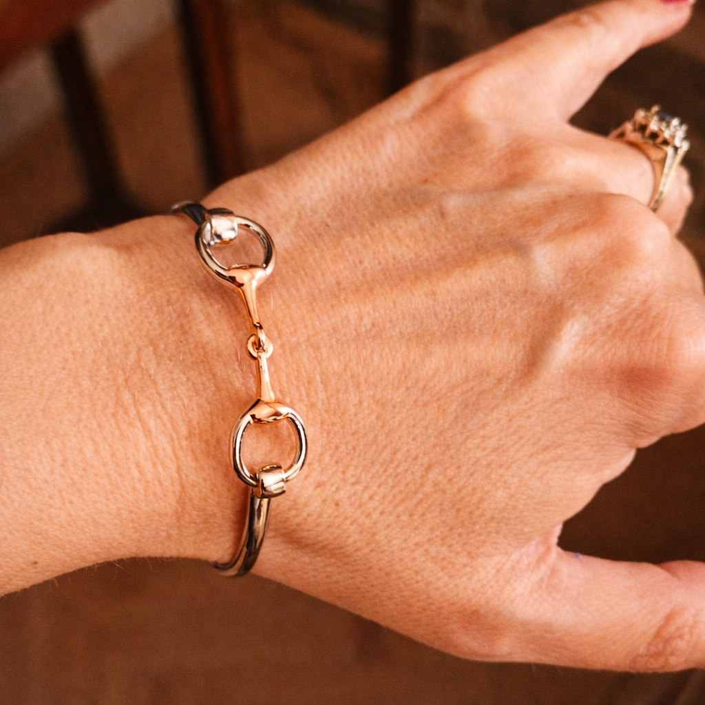 Silver and Rose Gold Snaffle Bit Bangle