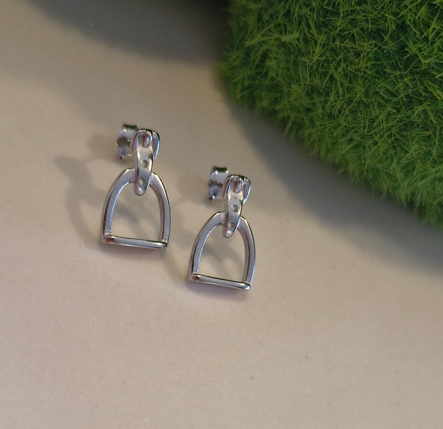 Petite Silver Stirrup Earrings