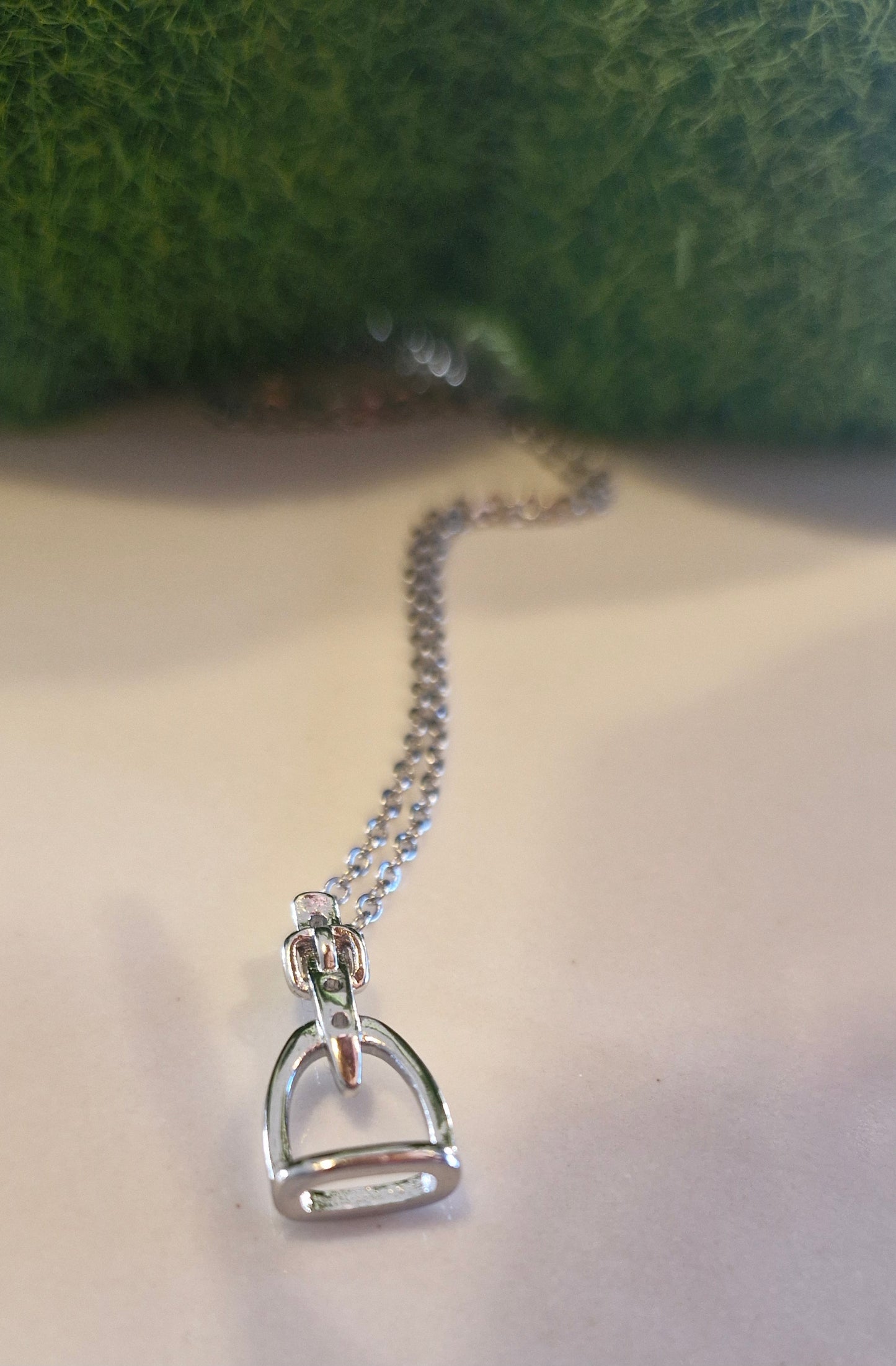 Petite Silver Stirrup Necklace