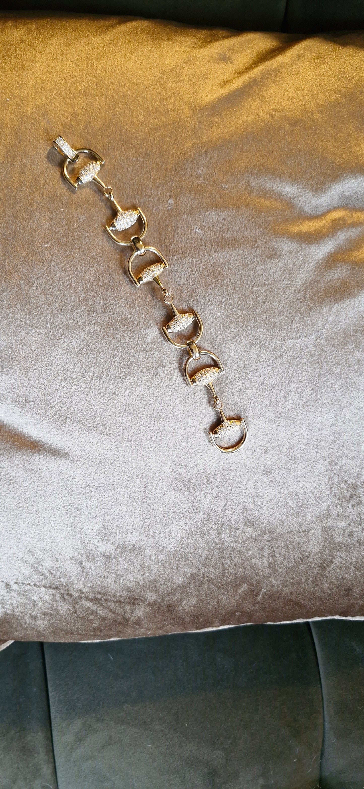 - Pavé Gold Snaffle Bracelet
