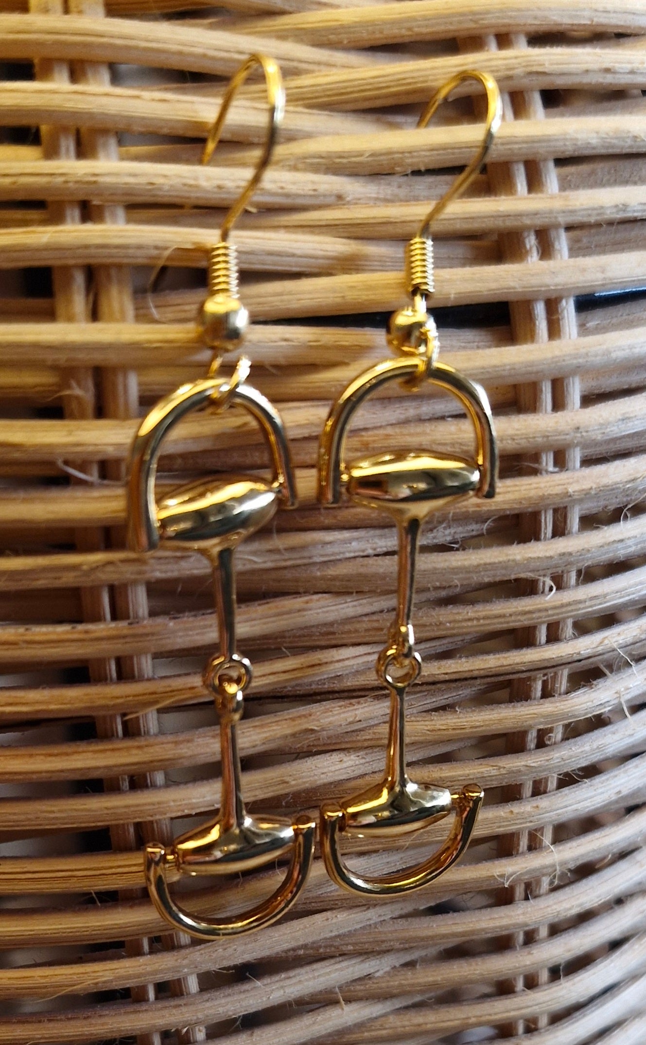 Dainty Gold Snaffle Earrings