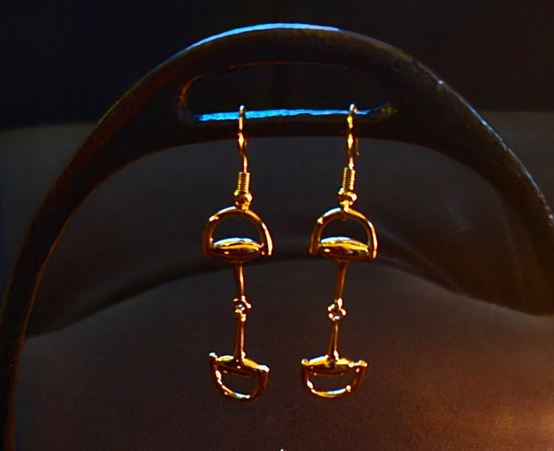 Dainty Gold Snaffle Earrings