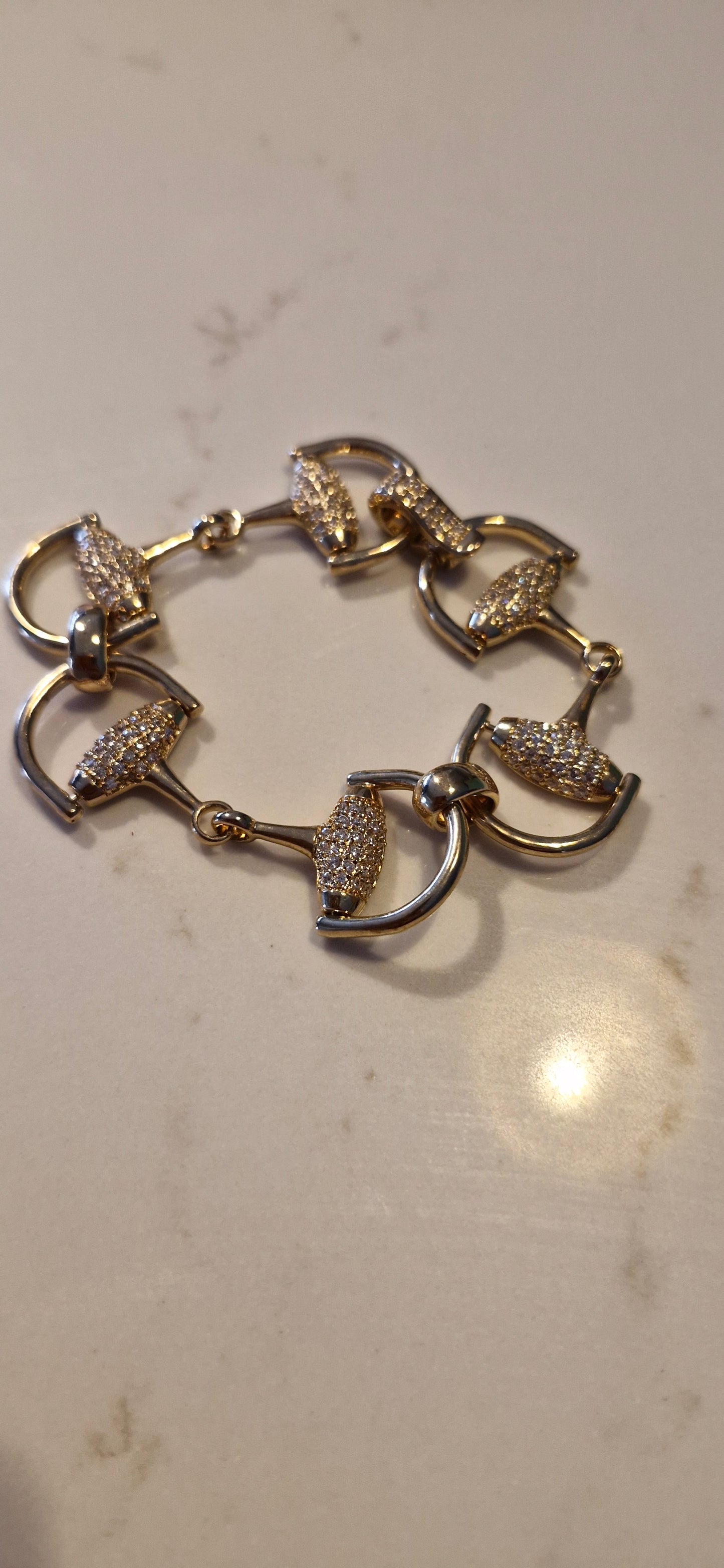 - Pavé Gold Snaffle Bracelet