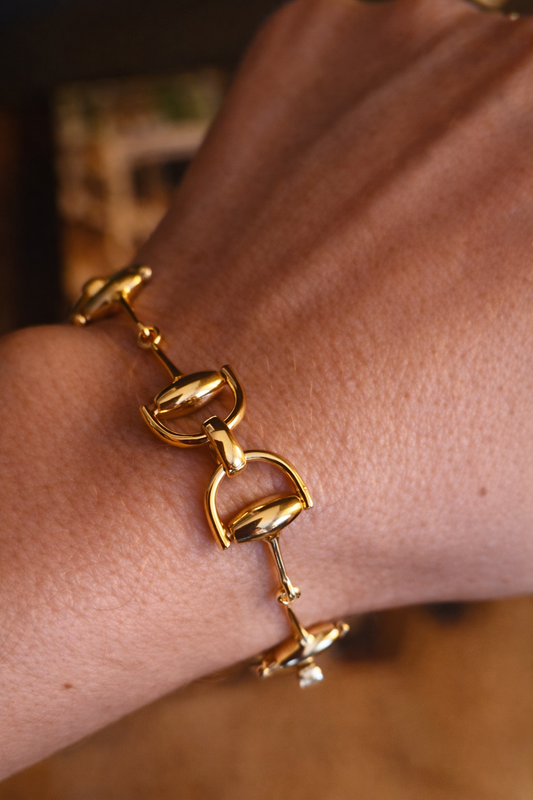 Snaffle Bit Bracelet Dainty Gold