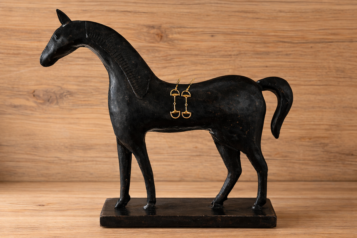 Dainty Gold Snaffle Earrings