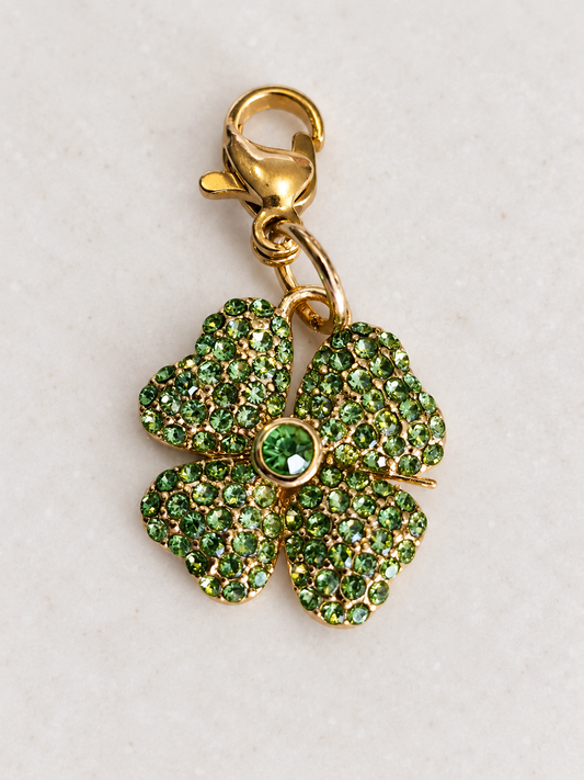 Crystal Four Leaf Clover Charm