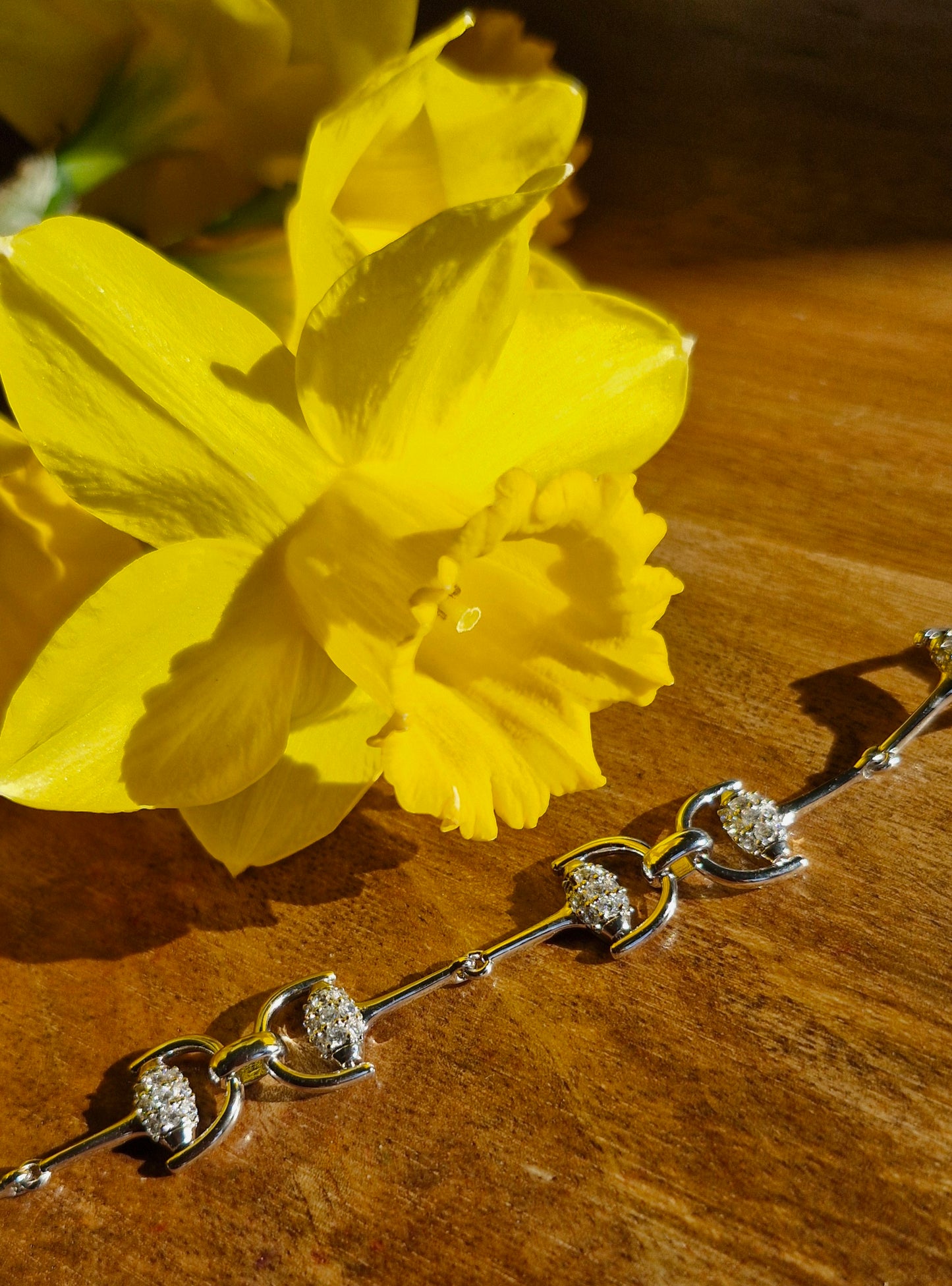 Mini Pavé Silver Snaffle Bracelet