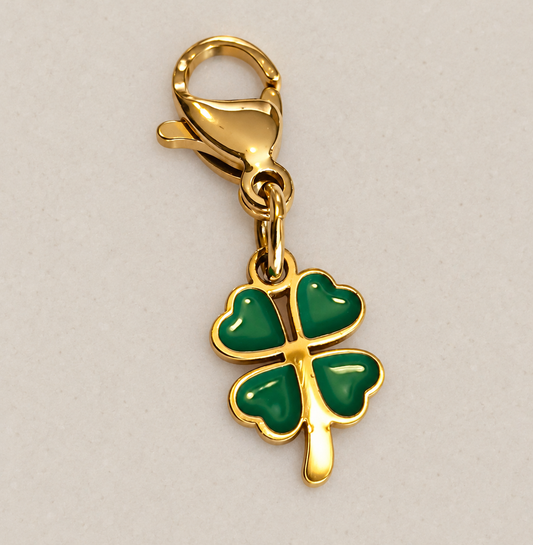 Small Green Four Leaf Clover Charm