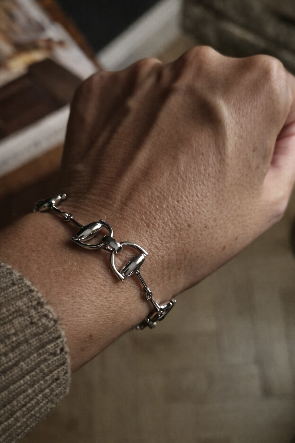 Snaffle Bit Bracelet Dainty Silver
