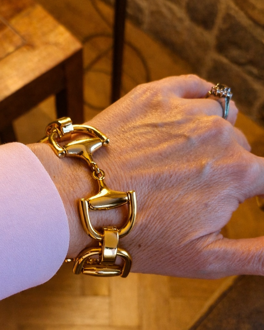 Chunky Snaffle Bit Bracelet Gold