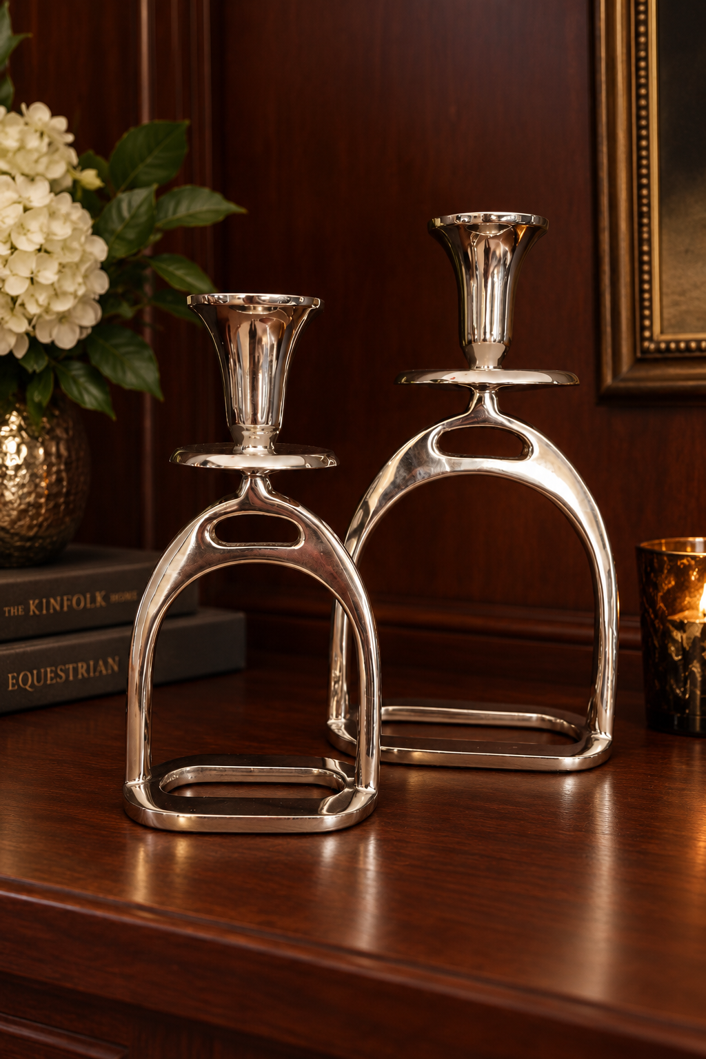 Silver Stirrup Candlestick Holder