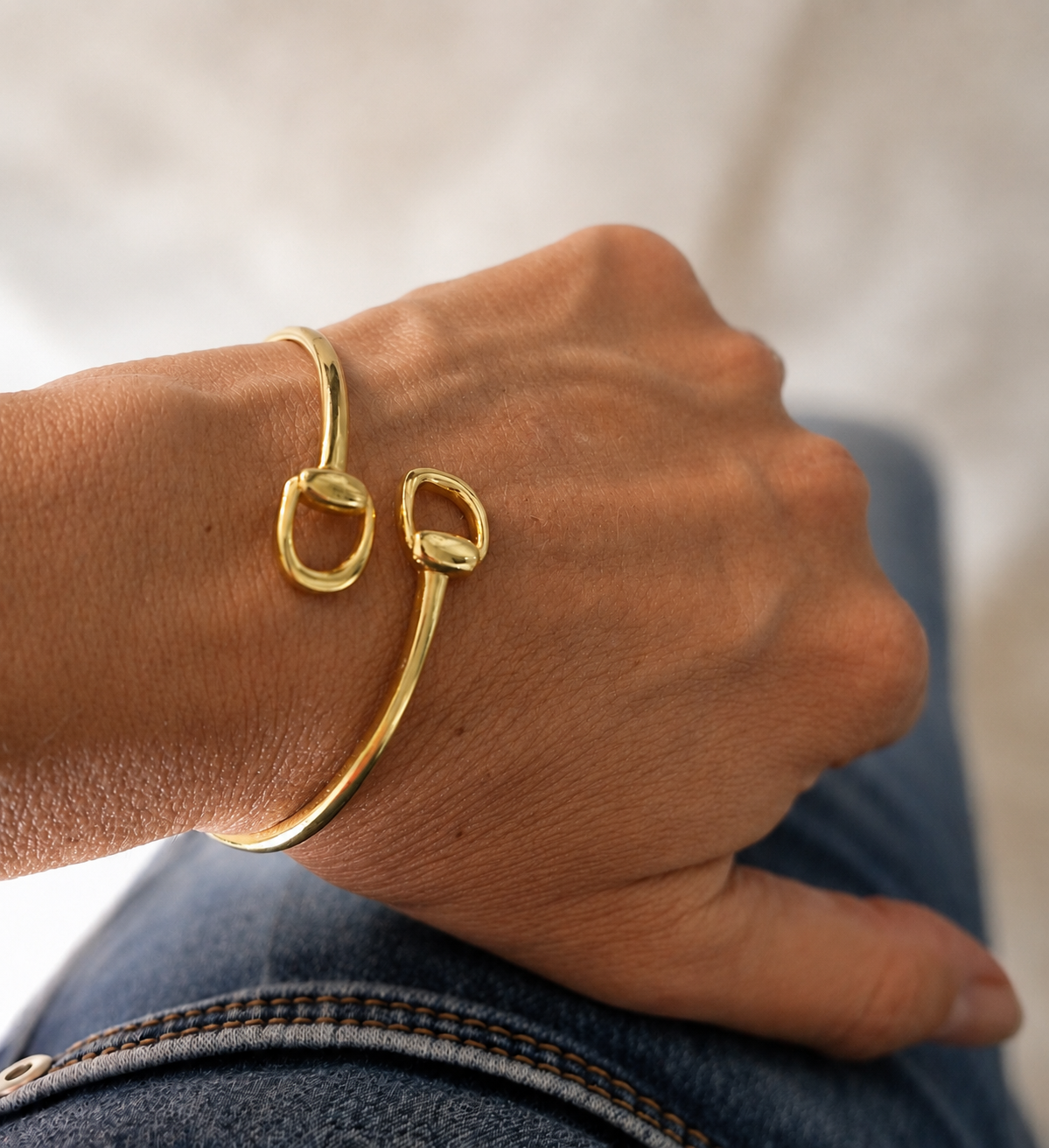 The Snaffle Wrap Around Bracelet Gold