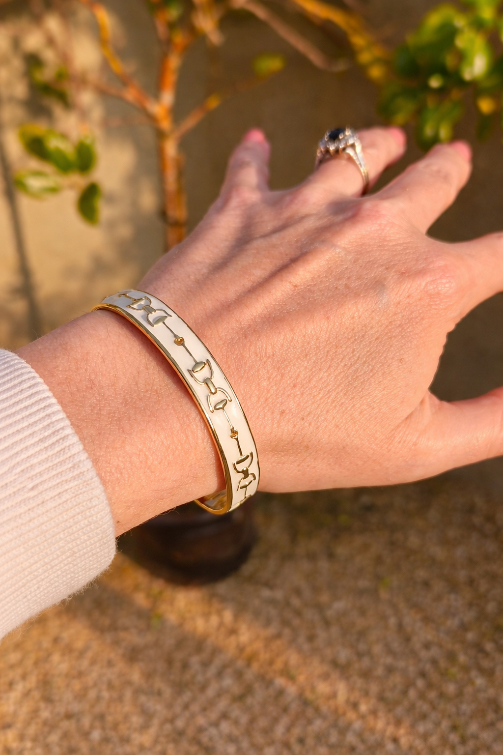 The Monaco Equestrian Bangle - White