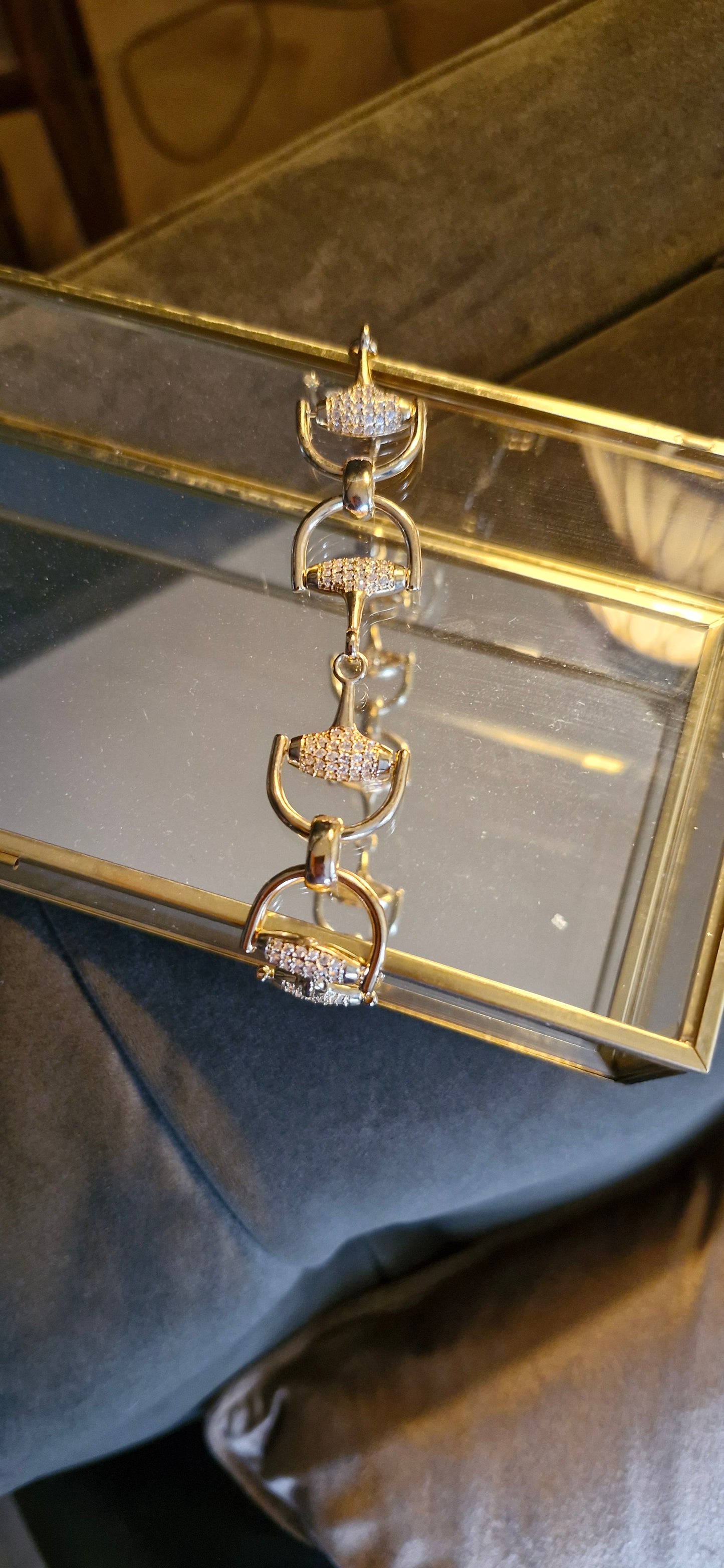 - Pavé Gold Snaffle Bracelet