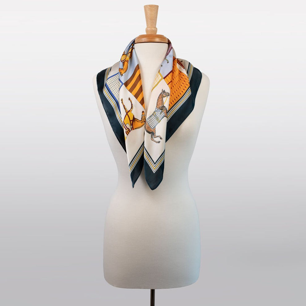 Signature Equestrienne Scarf - Deep Blue