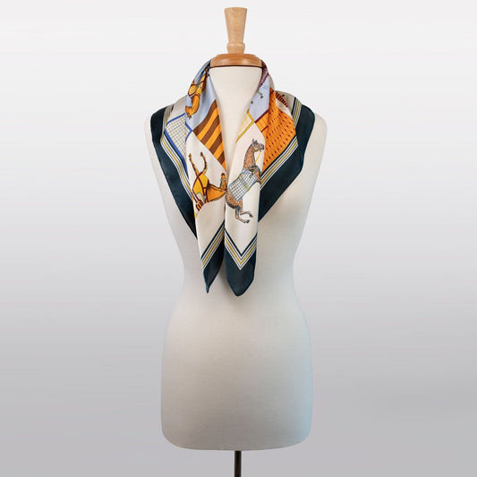 Signature Equestrienne Scarf - Deep Blue