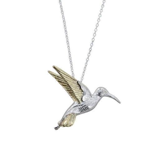 Silver and Gold Hummingbird Necklace