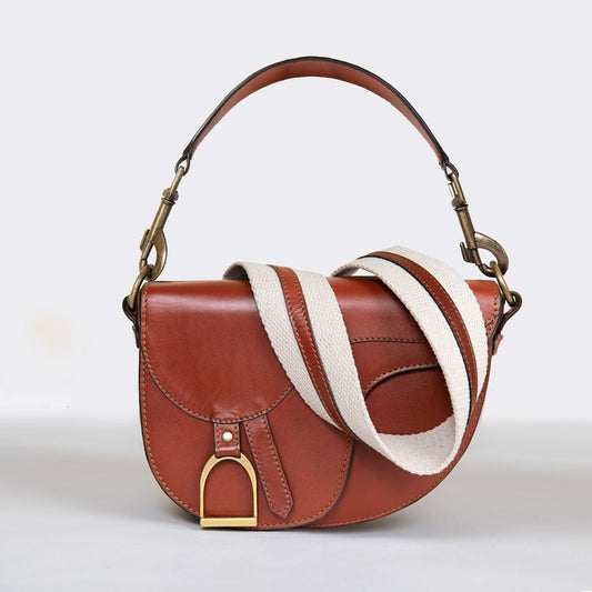 Signature Saddle Handbag - Cognac